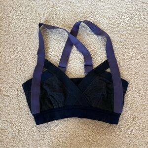Women's Black, Gray and Purple Bra